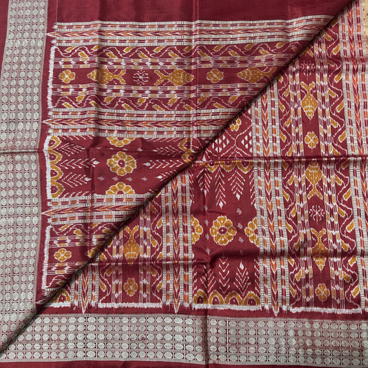 Odisha handloom Sambalpuri bandha work sonepuri silk saree for wedding gift