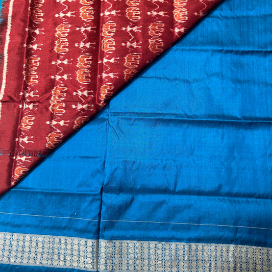 Odisha Handloom Sambalpuri  Ikat Bomkai work Pure  Silk handwoven saree