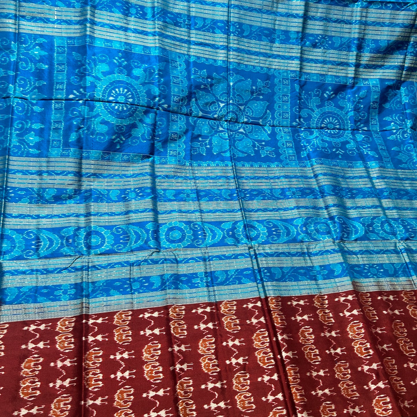 Odisha Handloom Sambalpuri  Ikat Bomkai work Pure  Silk handwoven saree