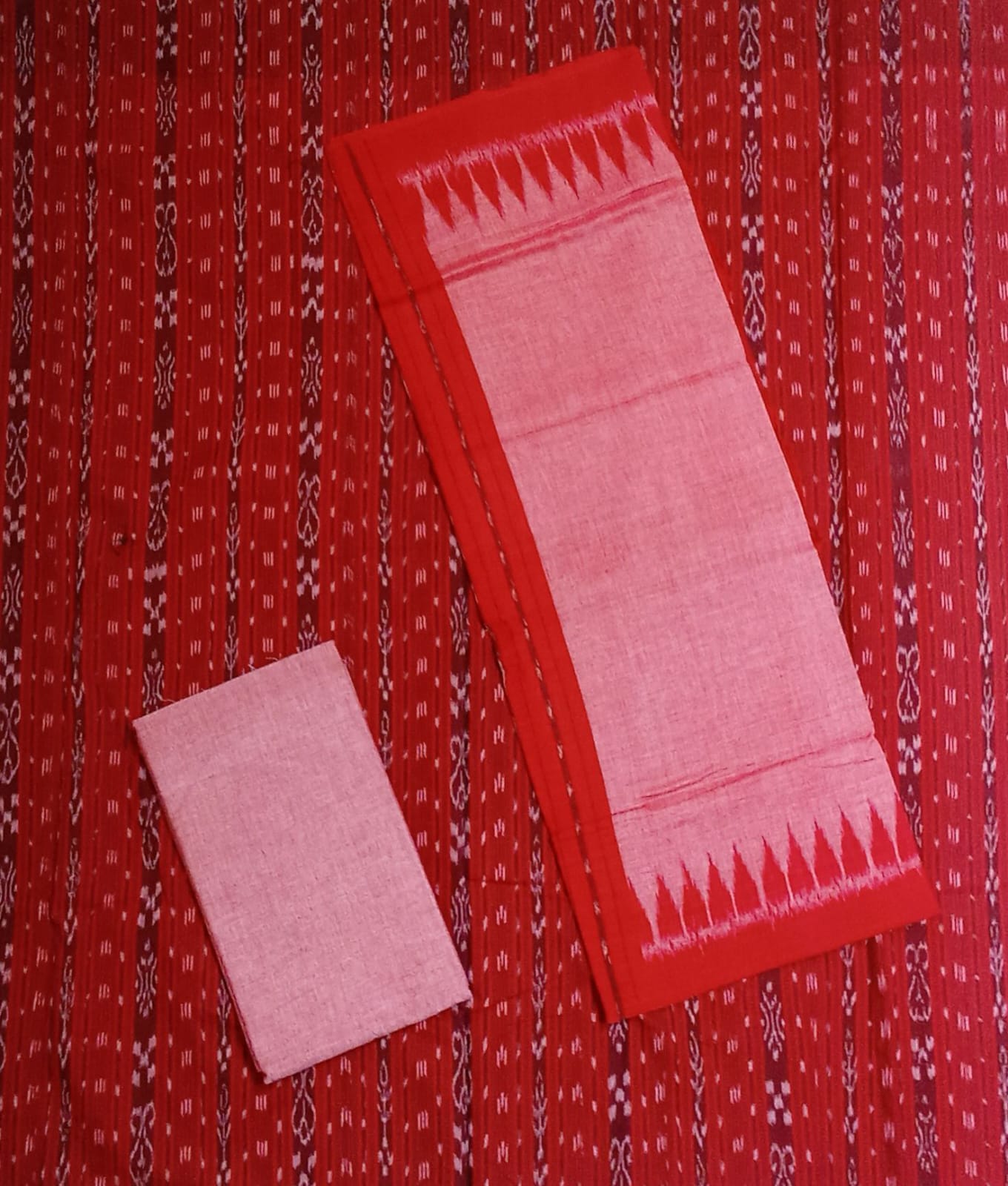 Odisha Handloom Pure Sambalpuri Cotton Ladied Dress Set : Unstitched Dresses Material Set