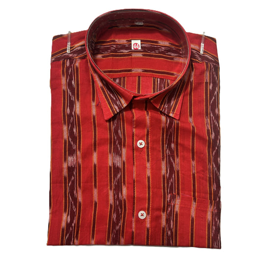 Odisha handloom Ikat Pure Cotton Sambalpuri Half Shirt for Men