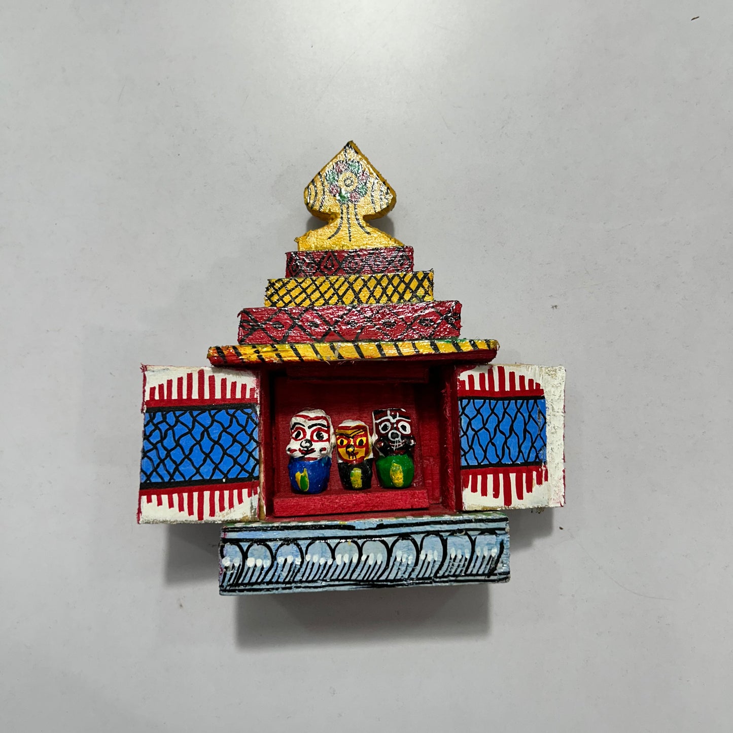 Odisha handicraft wooden temple with Patachitra painting from Raghurajpur Puri