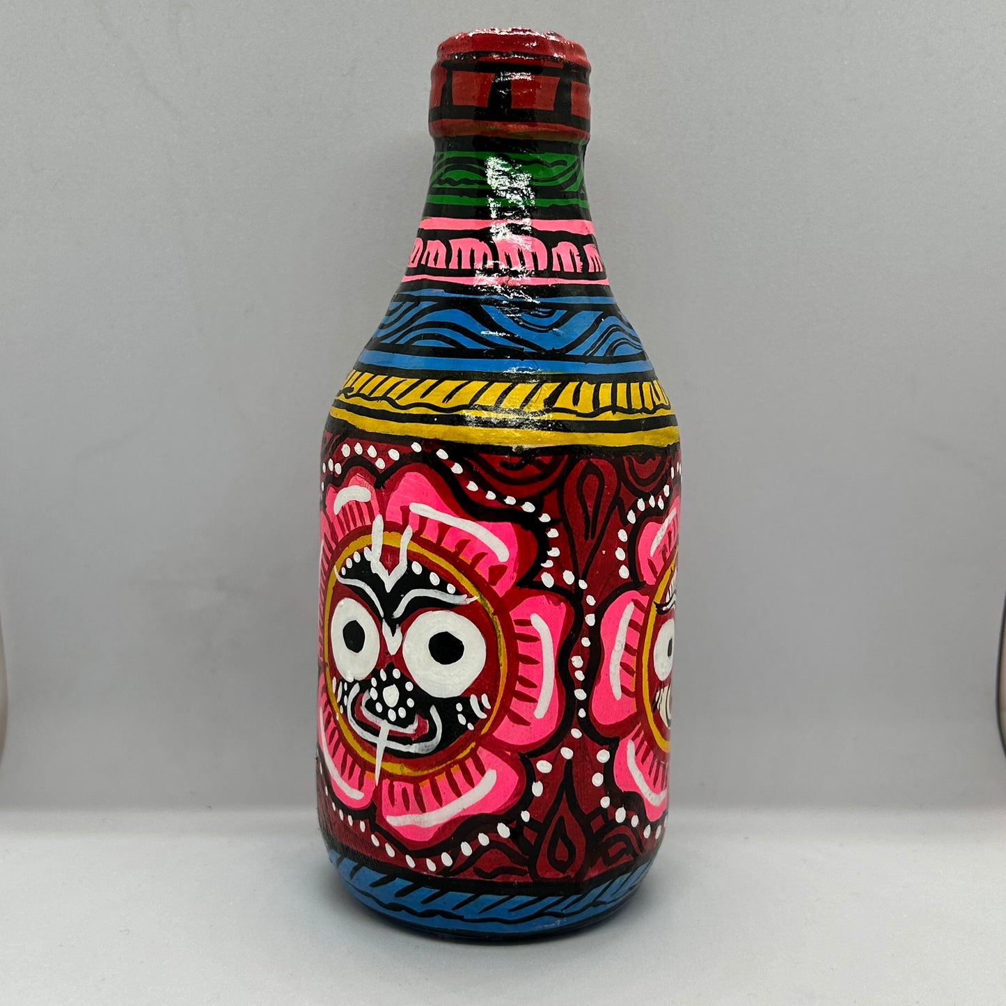 Odisha handicraft Patachitra painting on glass bottle to decorate home office