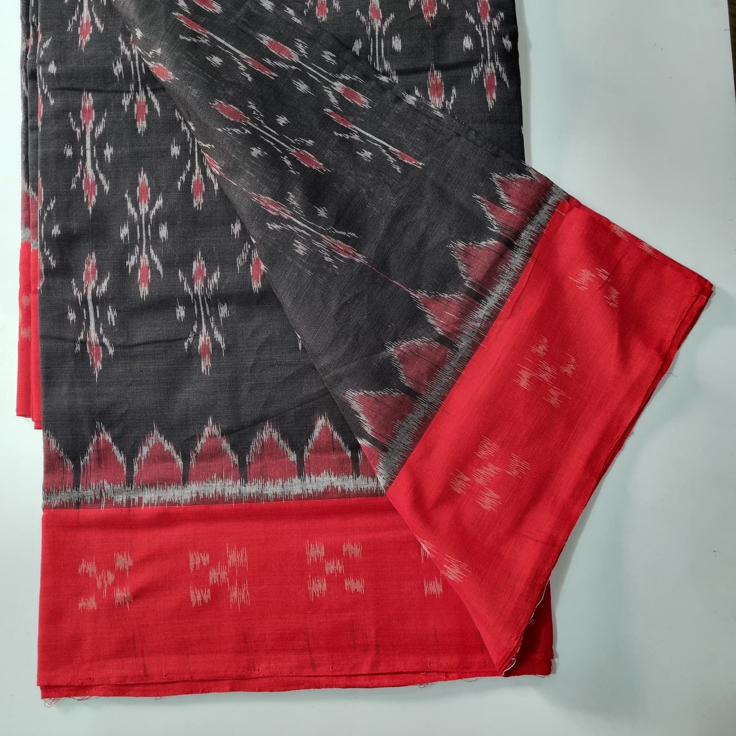 Odisha Handloom Plain design Sambalpuri Ikkat cotton saree