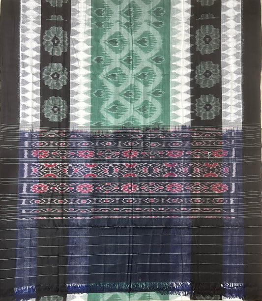 Odisha handwoven unique design bandha cotton handloom saree from nuapatna