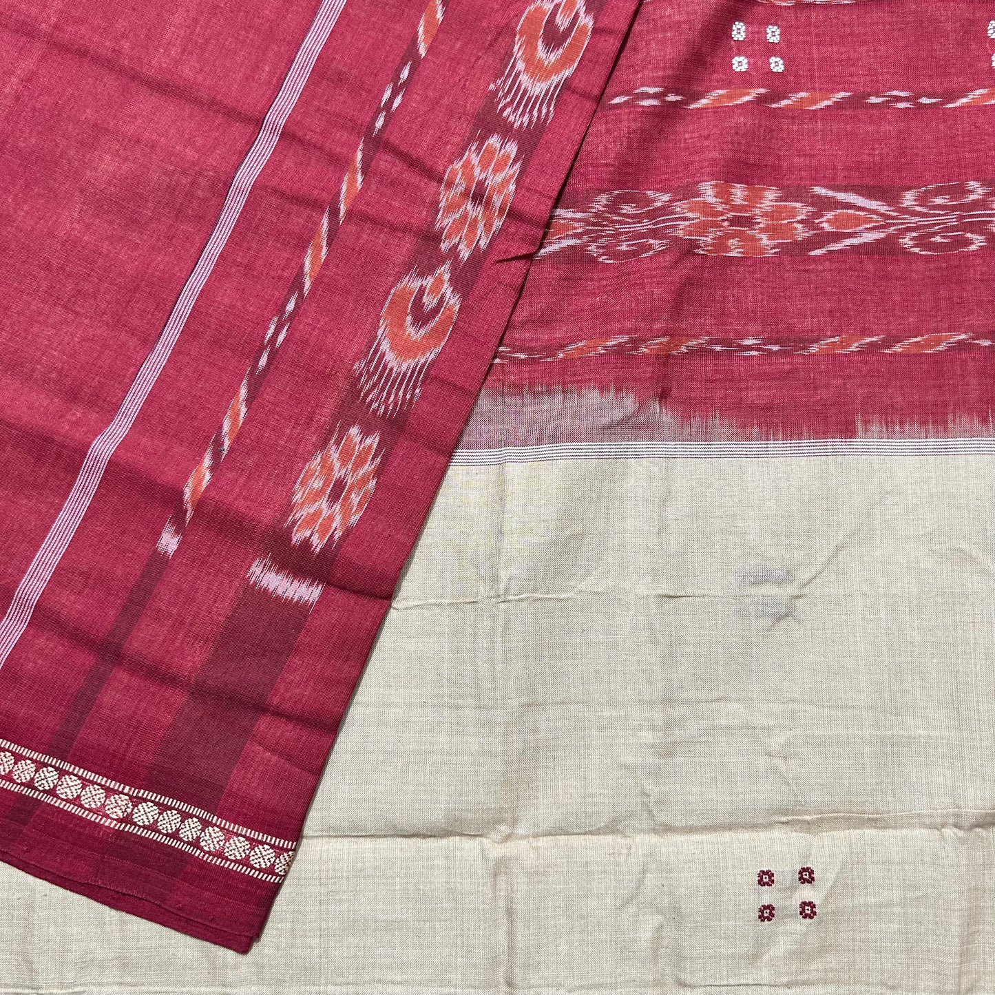 Odisha Handloom Pure Cotton School Uniform Saree