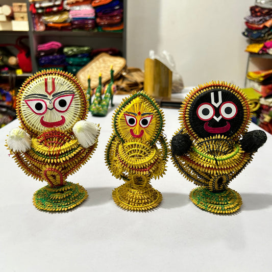 Odisha handicraft handmade Paddy Rice or dhana Work Idol Set of Trimurti