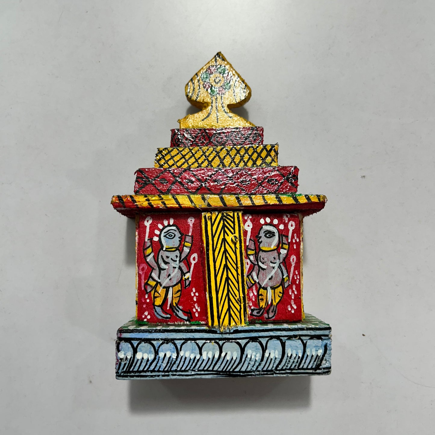 Odisha handicraft wooden temple with Patachitra painting from Raghurajpur Puri