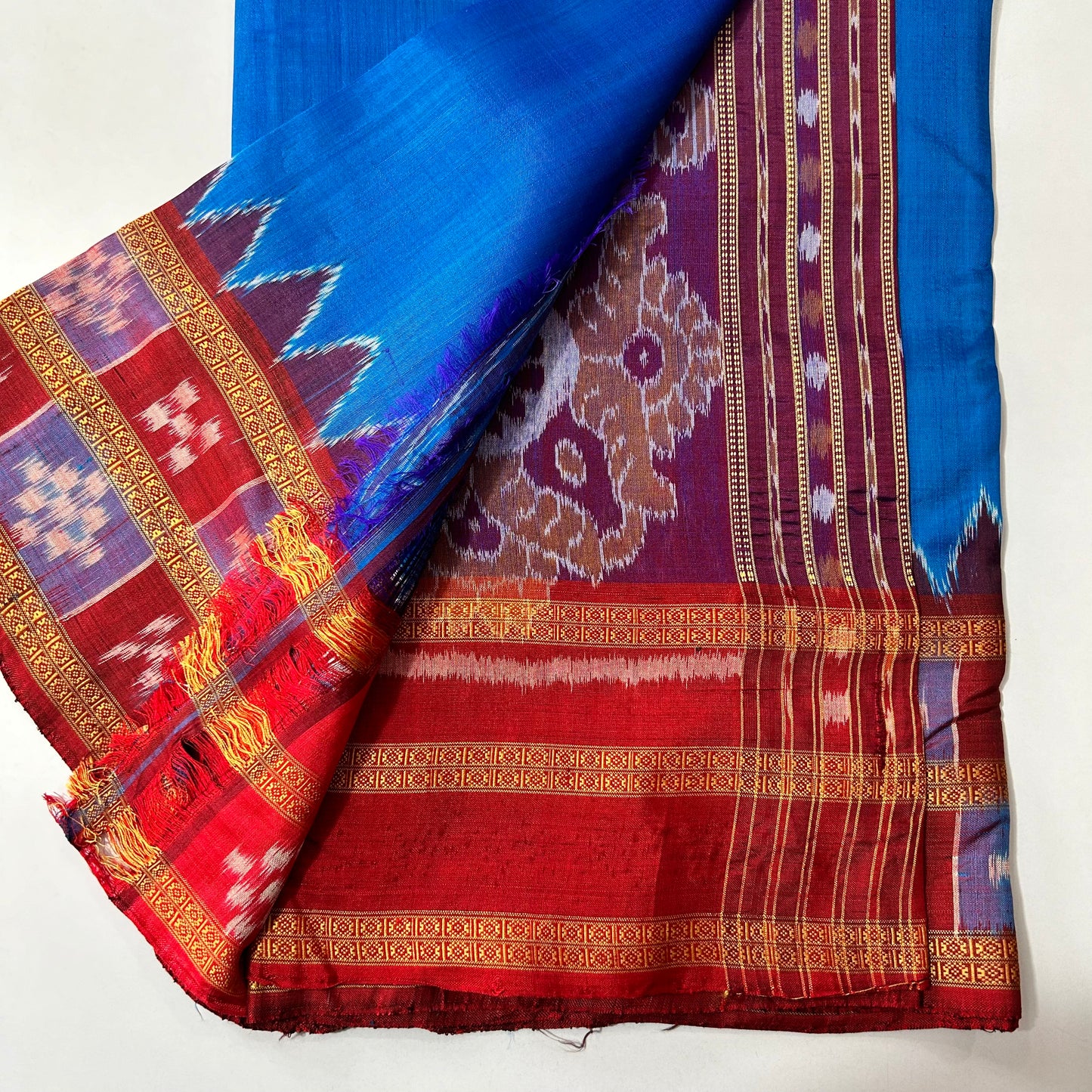 Odisha Handloom Double Pasapalli Border Khandua Silk Patu Saree from Nuapatna