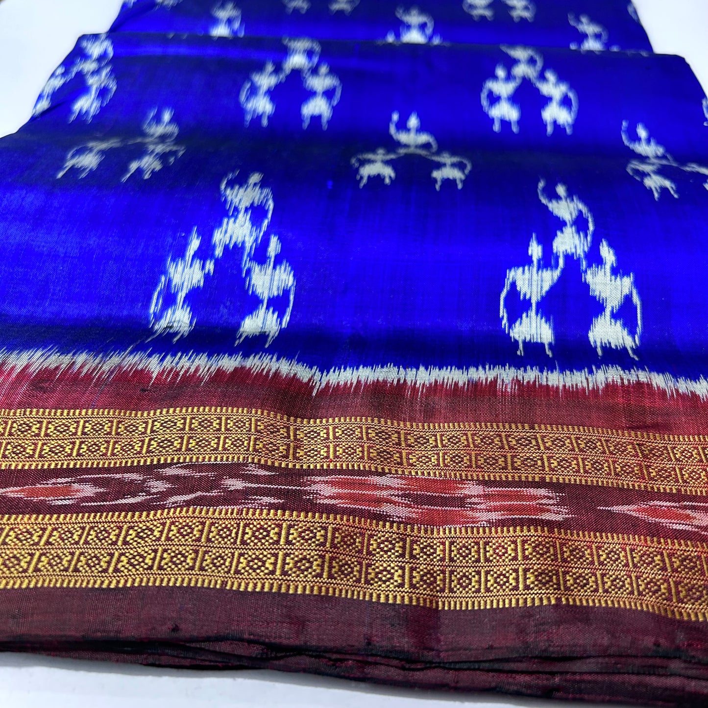 Odisha Handloom Pure Ikkat Nuapatna Bandha khandua Silk Saree