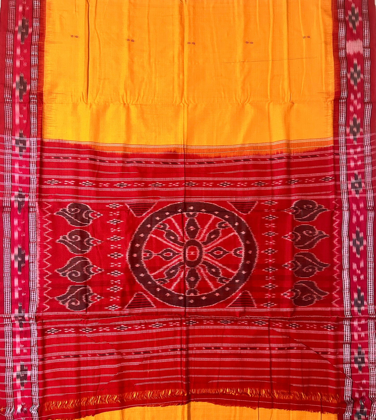 Odisha Handloom Cotton plain body Plain pasapalli border ikat saree from maniabandha