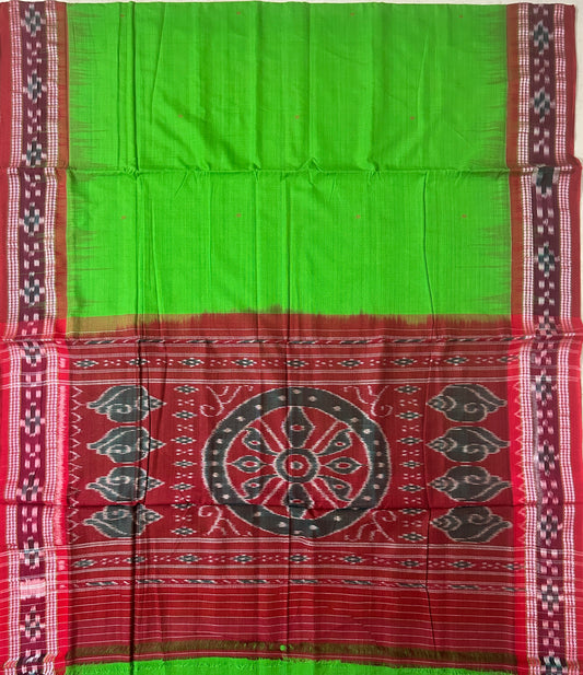 Buy Nuapatna Saree: Odisha handloom Authentic Mercerized Cotton plain Sari for Grand Mother