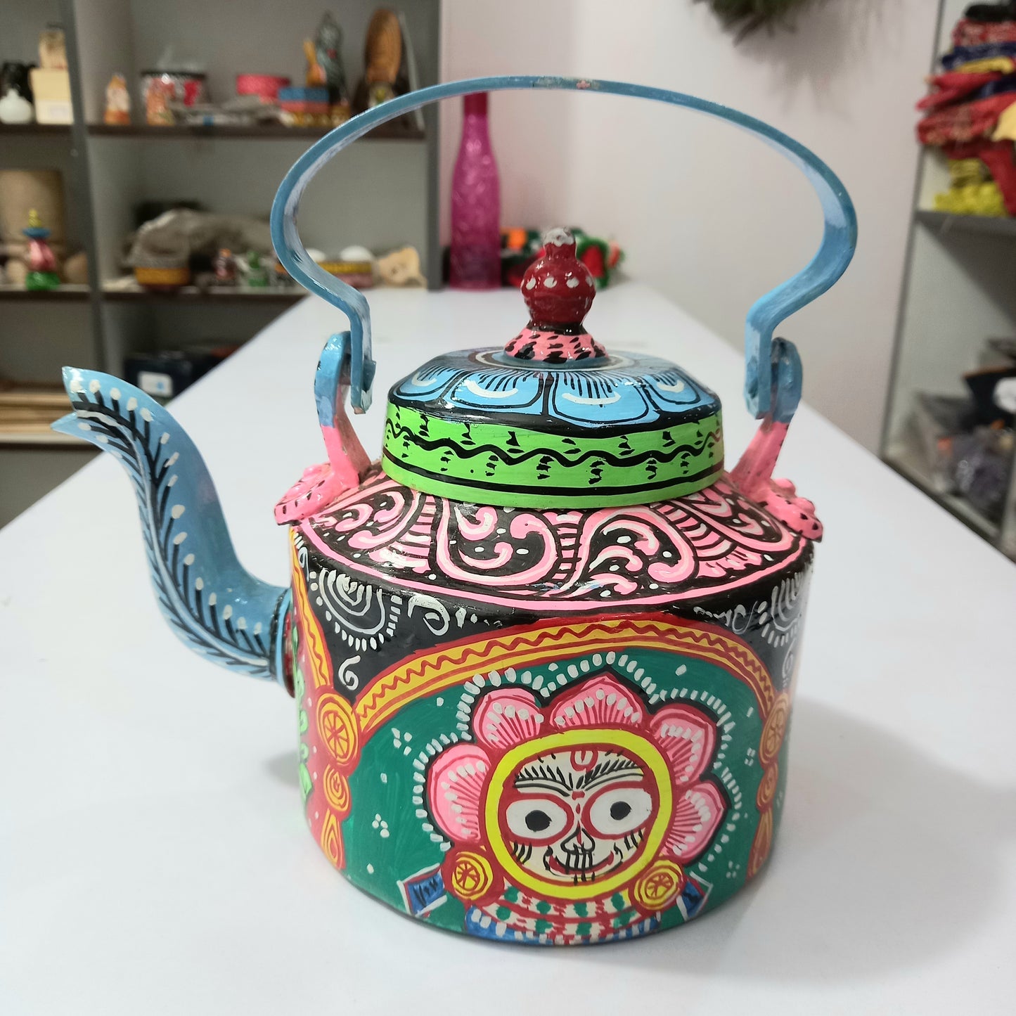 Odisha Handicraft Raghurajpur patachitra painting kettle for home decor