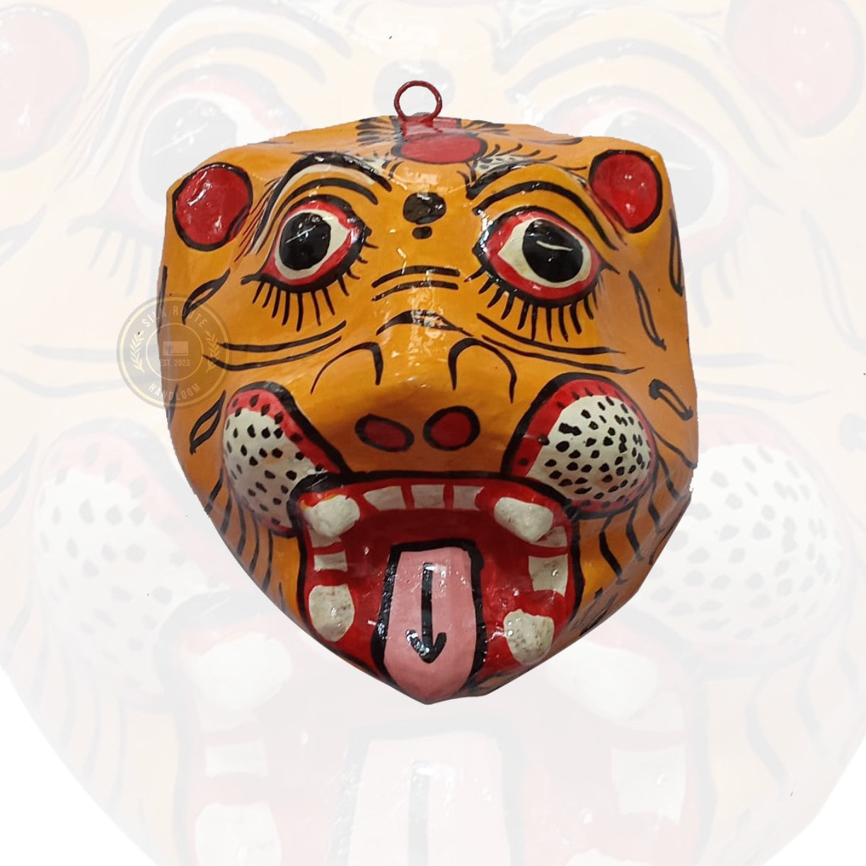 Bring strength and tradition to your home—buy this handicraft, hand-painted Odisha tiger wall hanging.