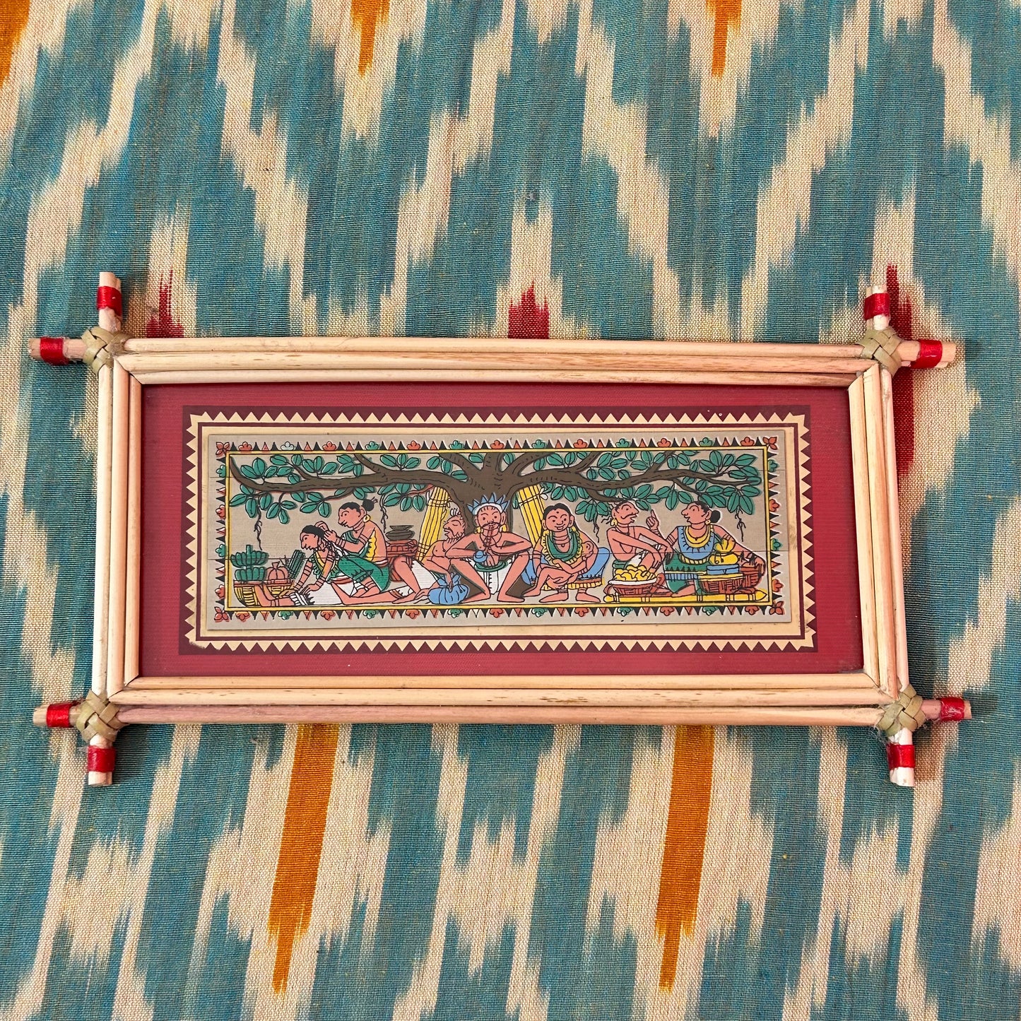 Odisha Handicraft Photoframe of Village Scene Patachitra Painting