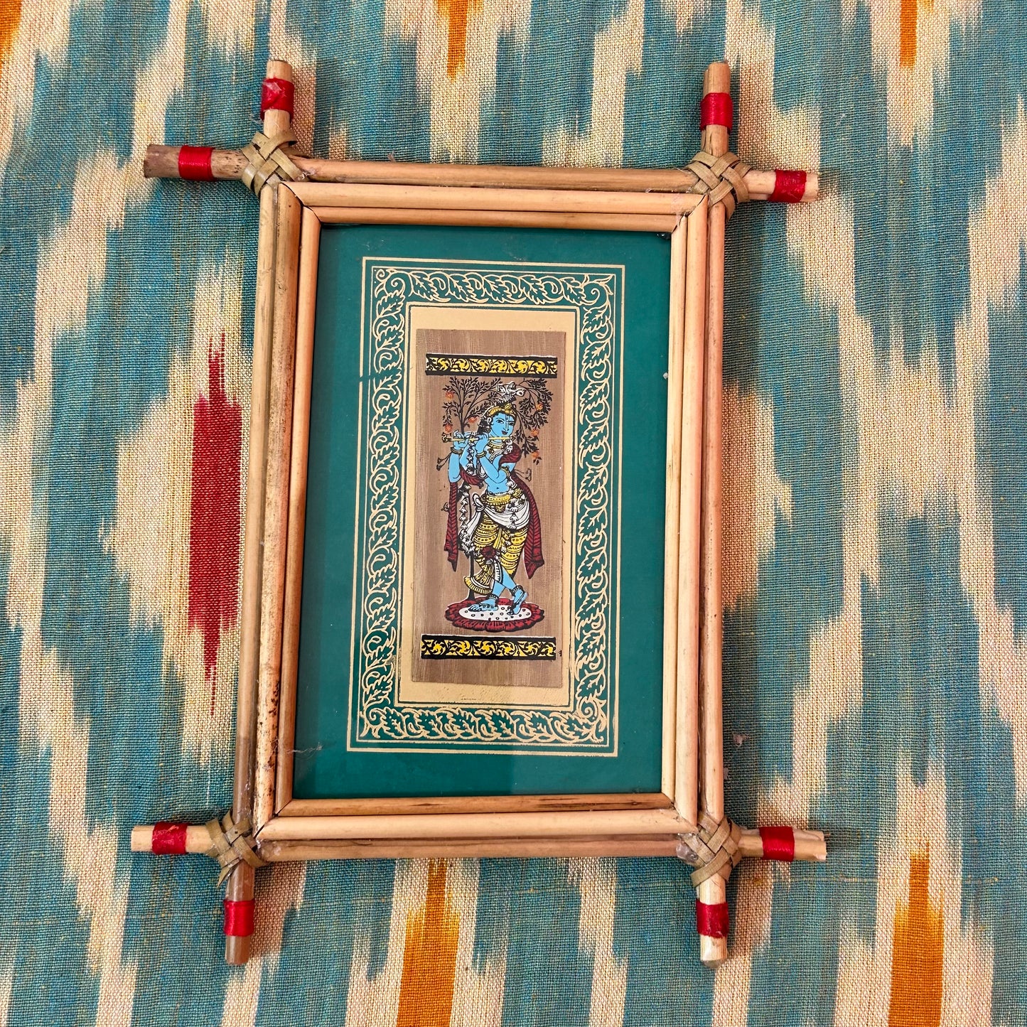 Odisha Handicraft Patachitra Design photo framed Lord Krishna Art for Corporate Gift