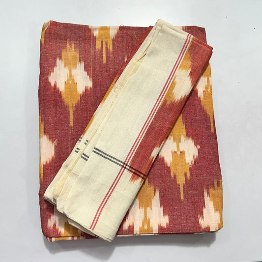 Odisha Pochampally handloom design  Pure Cotton Double Bedsheet with Pillows