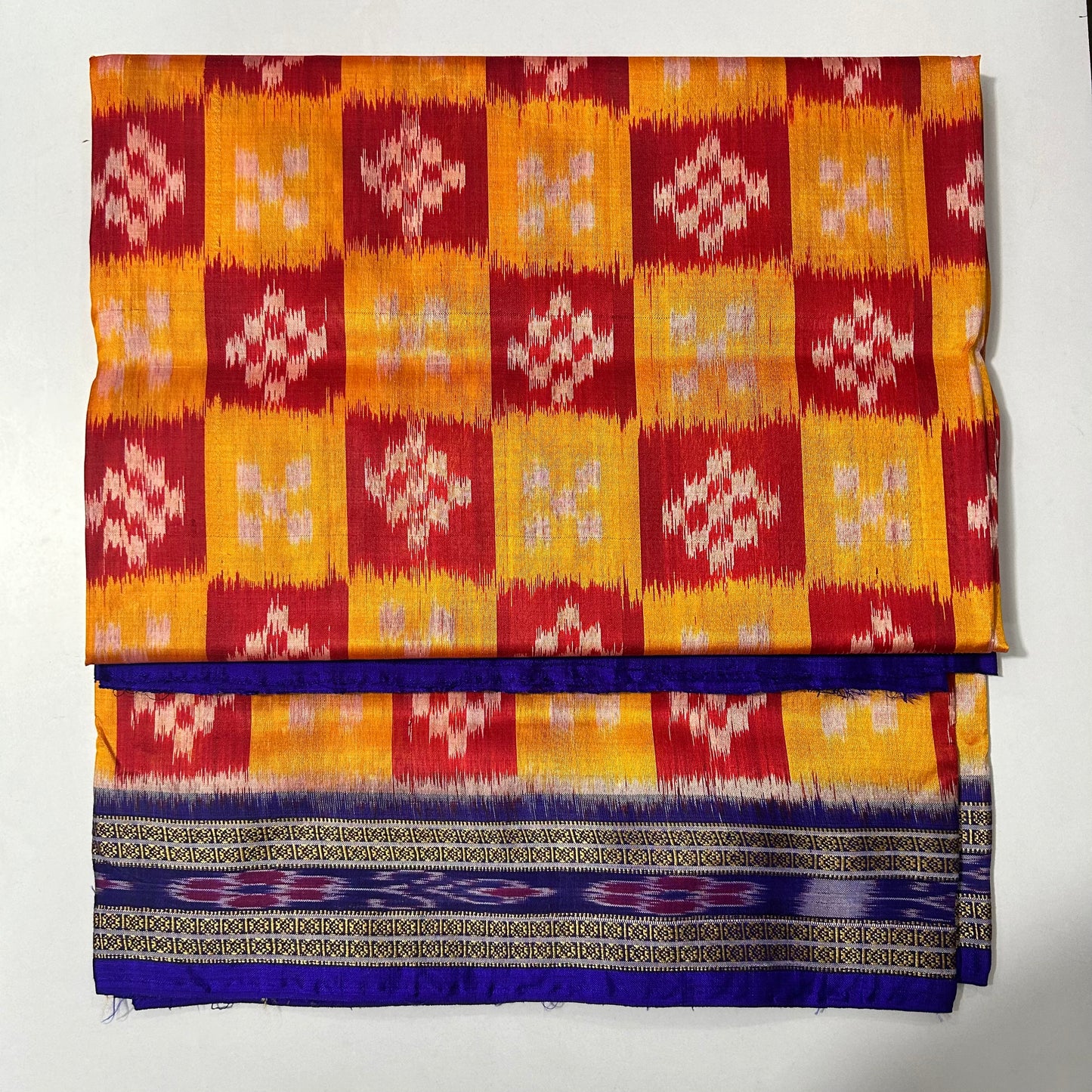 Odisha Handloom Casual Khandua traditional Maniabandha Yellow Silk Sarees