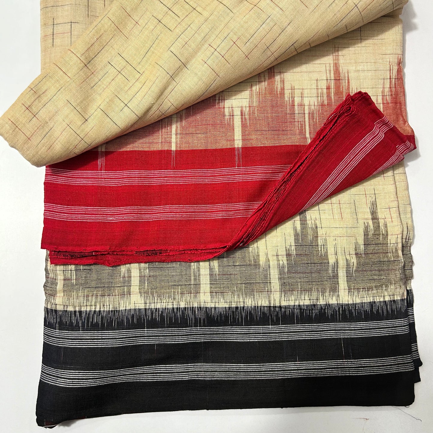 Buy exclusively Ganja Jamuna Border jharana handloom multi color cotton saree from the weavers of Orissa or Odisha