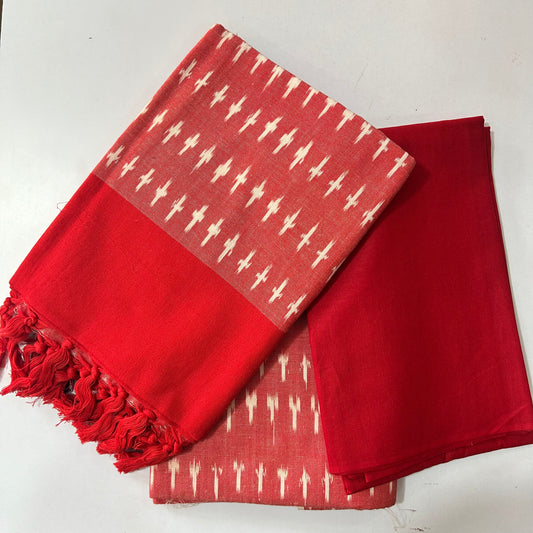 Telengana handloom Pochampally unstitched ikkat pattern cotton dress set