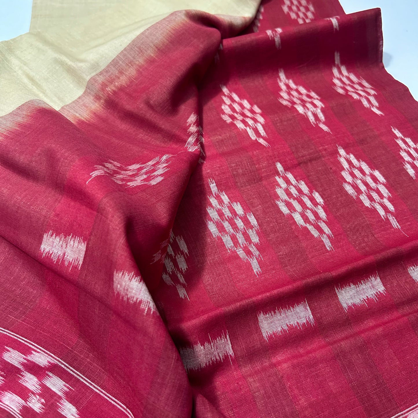 Odisha Handloom Sambalpuri bandha plain caslal abhimanpur cotton saree