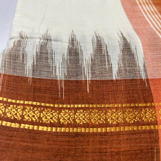 Odisha handloom Plain cotton nuapatna bandha temple border saree