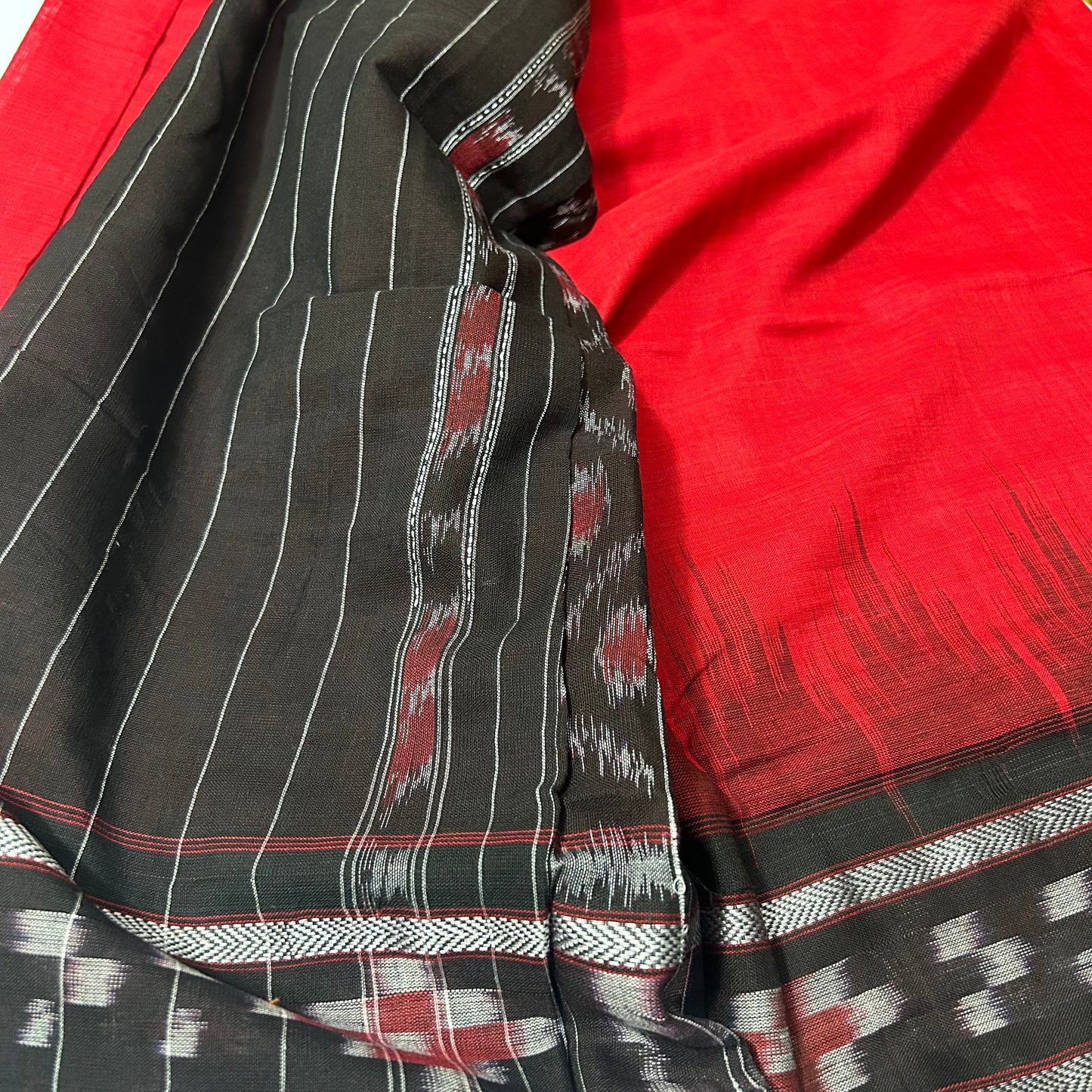 Odisha Handloom Single Color nuapatna ikat cotton saree for family