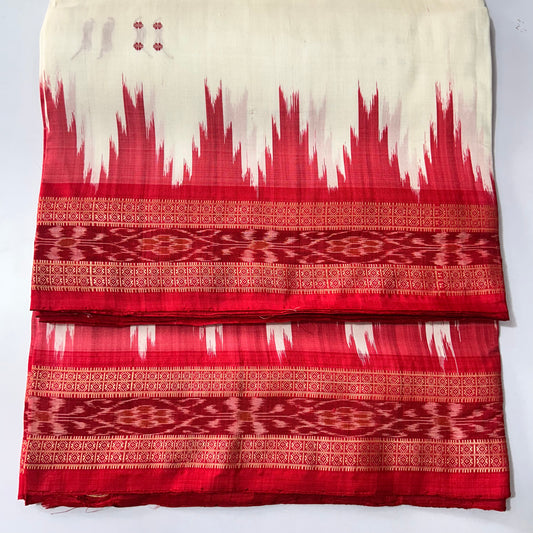 Buy Odisha Handloom Khandua Pata Nuapatna White Red Silk Saree