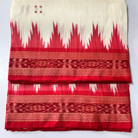 Buy Odisha Handloom Khandua Pata Nuapatna White with .Red Silk Saree