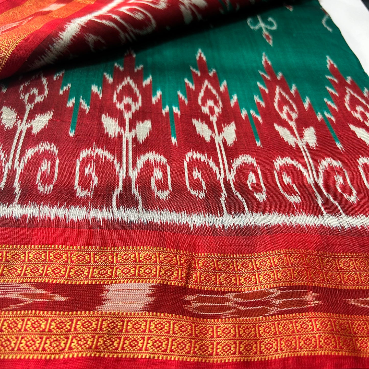 Odisha Handloom Nuapatna Silk Khandua Pata Saree for Odissi Dancers