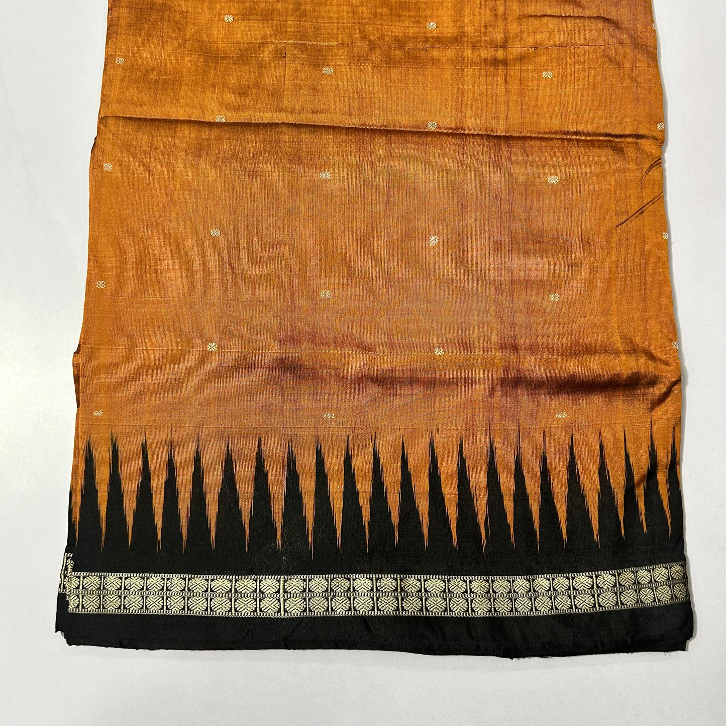 Odisha Handloom Temple Border Bomkai Silk Saree from Sonepur