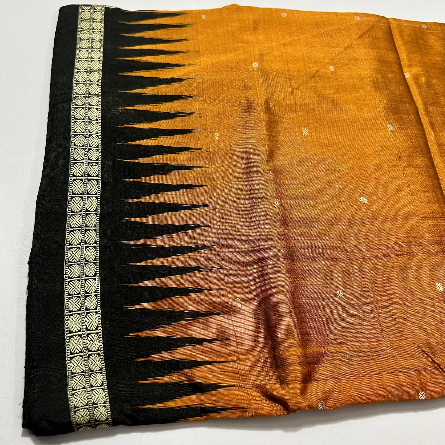 Odisha Handloom Temple Border Bomkai Silk Saree from Sonepur