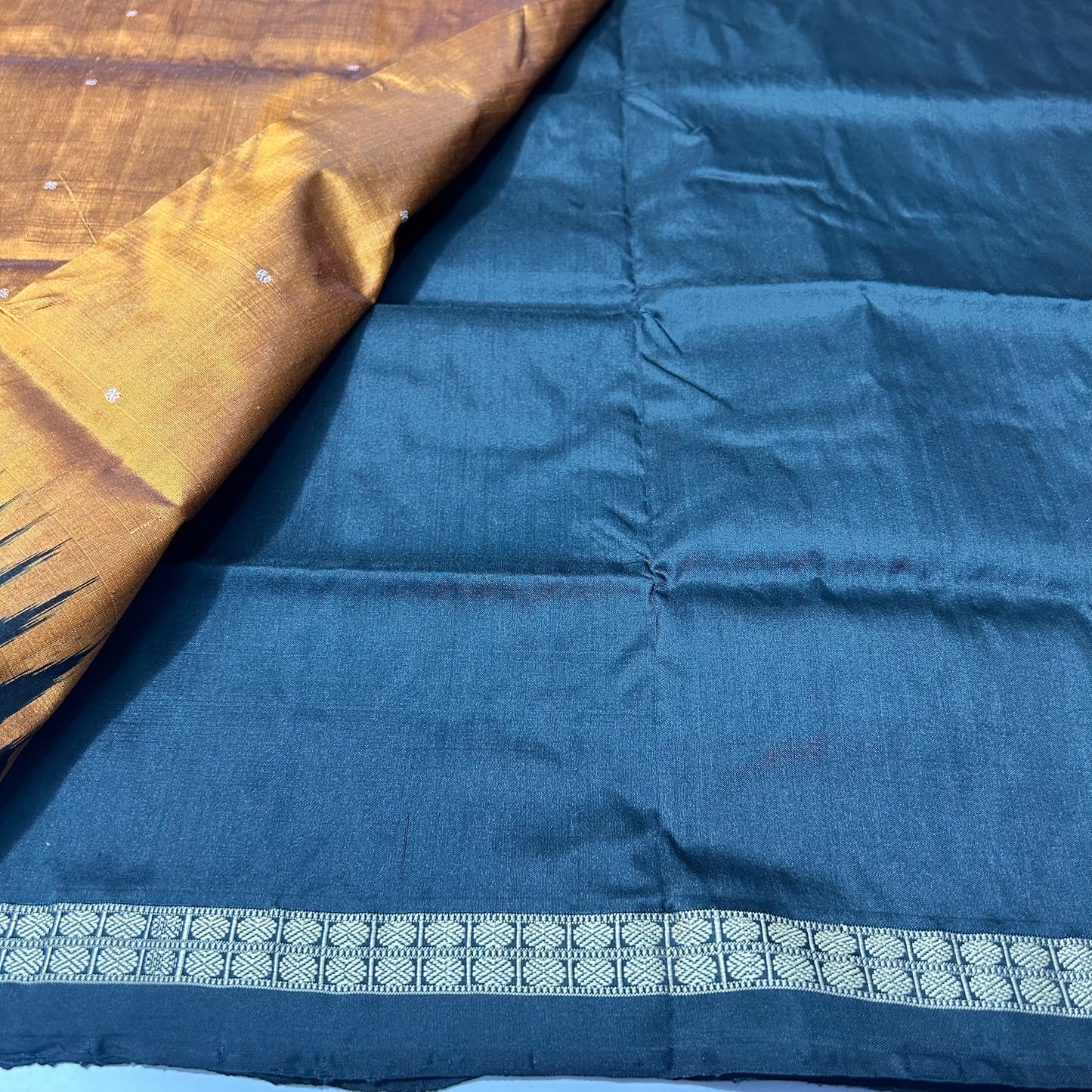 Odisha Handloom Temple Border Bomkai Silk Saree from Sonepur