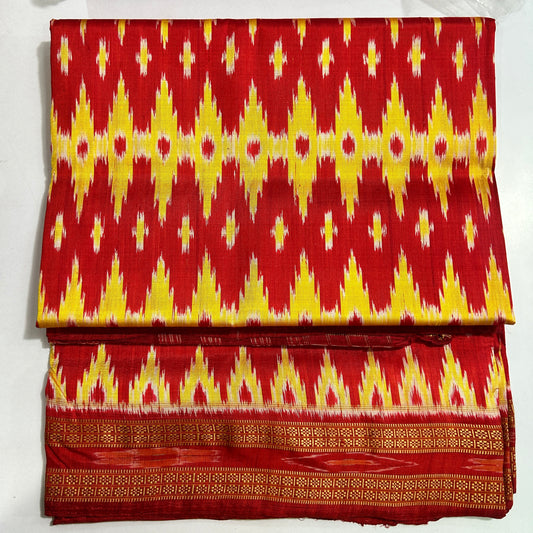 Odisha Handloom Nuapatna Ikat Bandha Pure Mulberry Silk Saree for Partywear