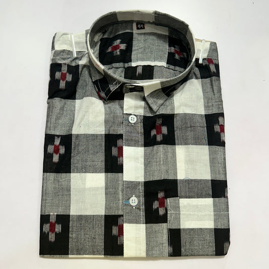 Odisha Handloom New Design Pasapalli Sambalpuri Cotton Half Shirt for Men