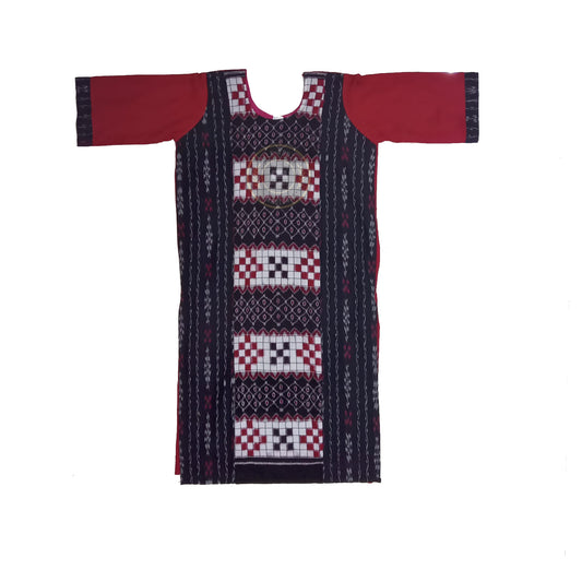 Traditional Sambalpuri ikat cotton handloom kurti from Odisha for women