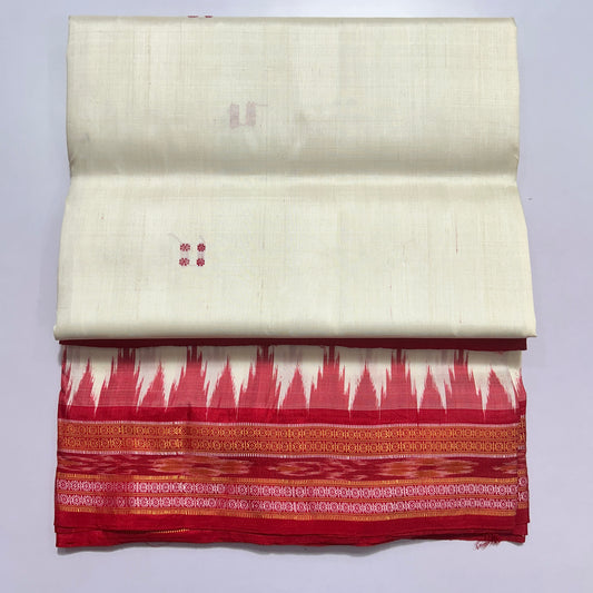 Odisha Ikat Silk Saree made of mullberry Pure thread from Nuapatna Khandua handloom for Temple