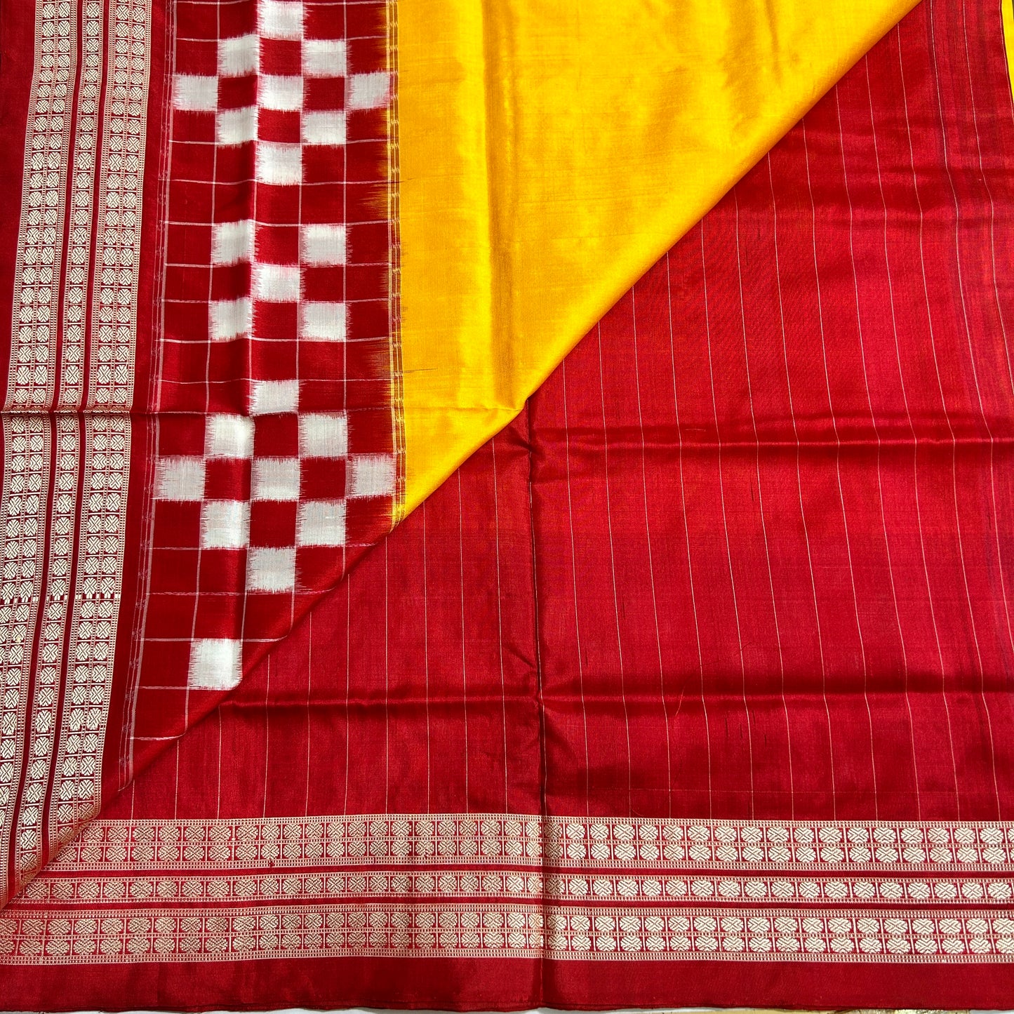 Odisha Handloom Pure Silk Sambalpuri Pasapalli Design Ikat Saree for Women