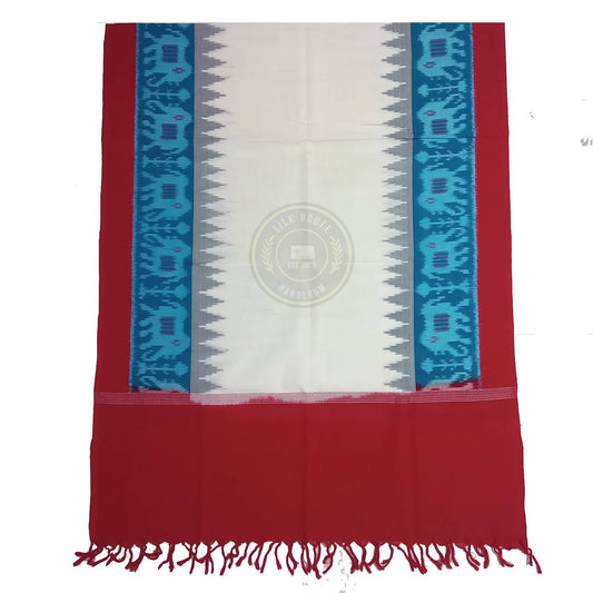 Odisha Sambalpuri handloom Pure Cotton bandha temple border best quality dupatta for women