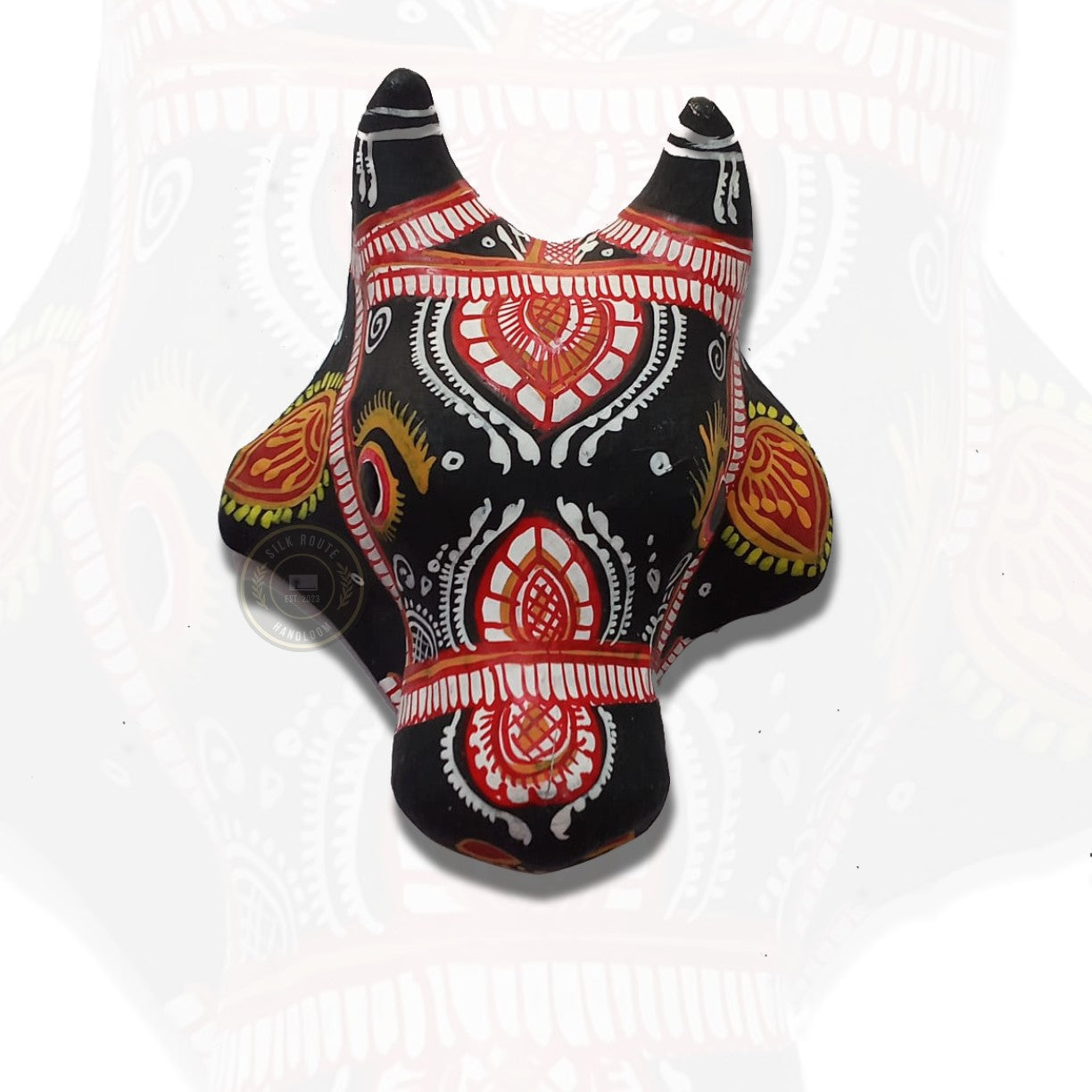 Showcase authentic Odisha artistry on your walls with this beautifully hand-painted handicraft bull piece.