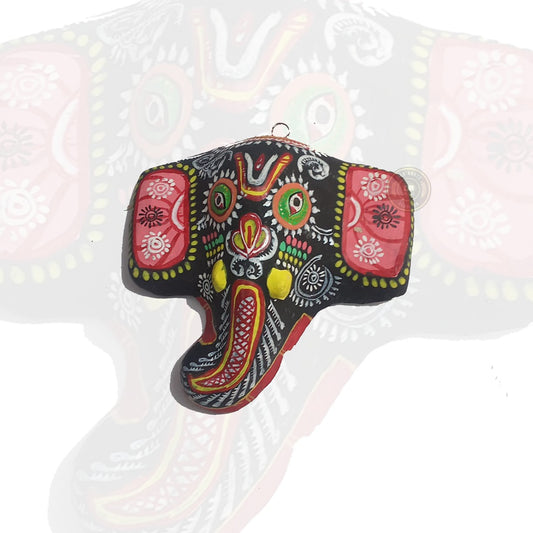 Buy this handicraft elephant face wall hanging, perfect for home décor and traditional interior decoration.
