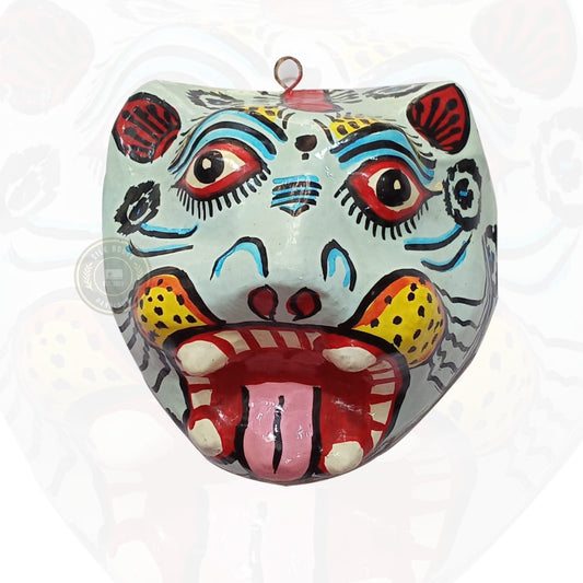 Buy this beautifully hand-painted handicraft tiger wall hanging, a powerful symbol of energy in authentic Odisha folk art.