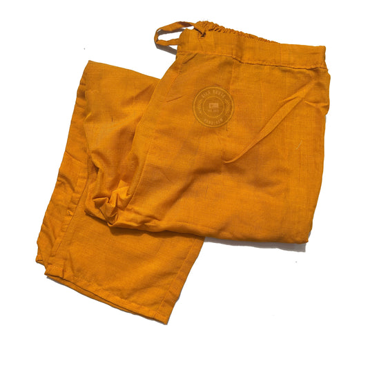 Buy this girls’ mustard yellow pure cotton Odisha handloom pant, suitable for traditional and festive wear. | New Year