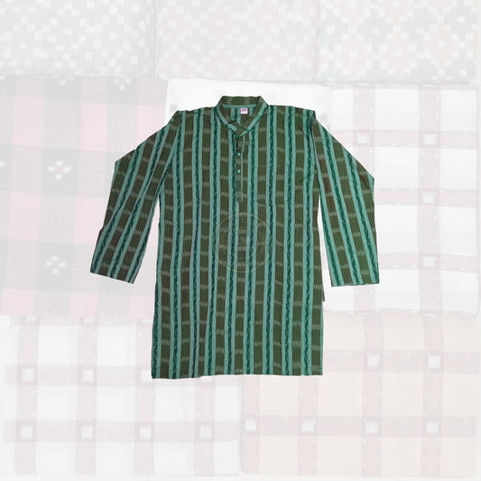 Odisha handloom pure cotton sambalpuri men's dhila long kurta for casual wear