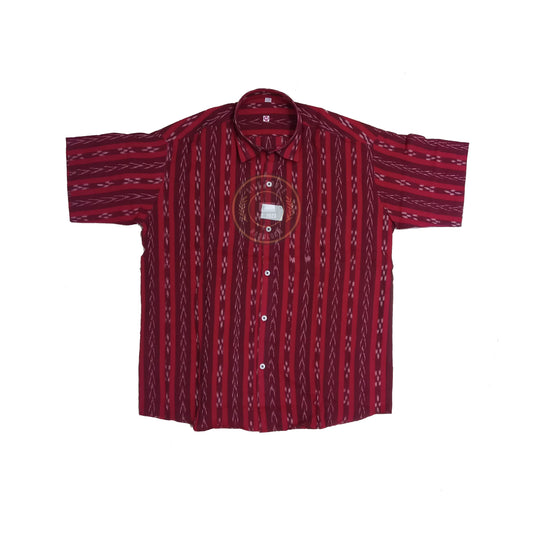 Men’s Odisha Sambalpuri cotton ikat handloom half shirt for office wear at cheap price