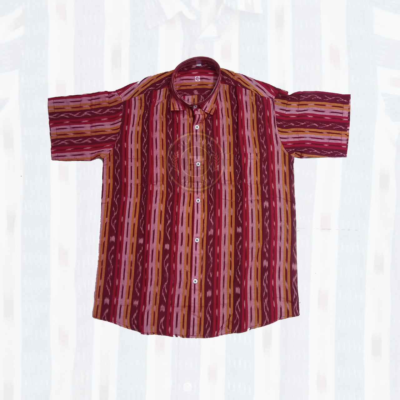 Stylish Odisha Sambalpuri cotton ikat handloom half shirt for men.