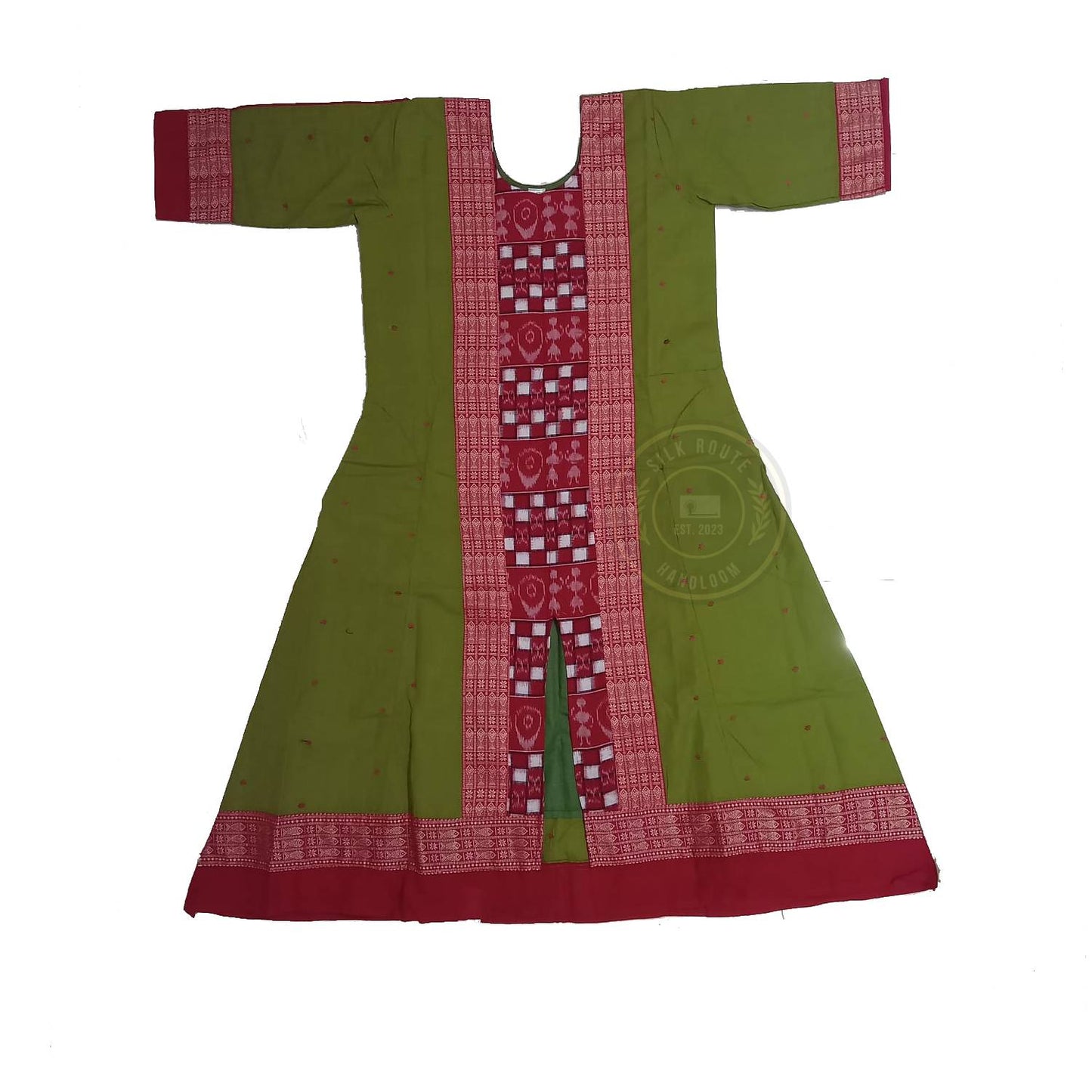 Anarkali Kurti:  Pure Cotton sambalpuri multi color new traditional wear for girls