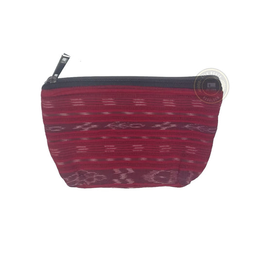 Buy Odisha handloom ikat pure cotton handmade zipper pouch for travel and daily use.