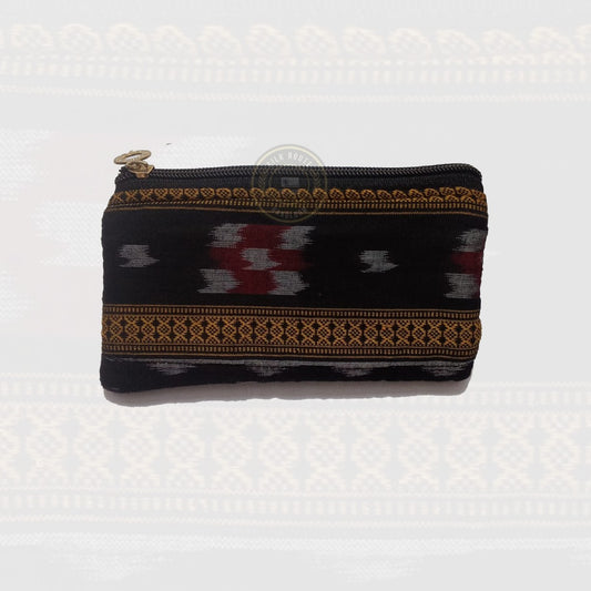 Odisha Handloom Ikat Pure Cotton Handmade Zipper Purse for Girls & Multipurpose Use