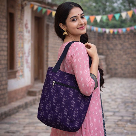 Odisha Ikat Handloom Cotton Shoulder Bag for Women for Daily Use at Affordable Price